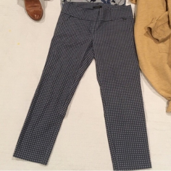 Ann Taylor Navy Pattern Trousers Stretch - Picture 1 of 16